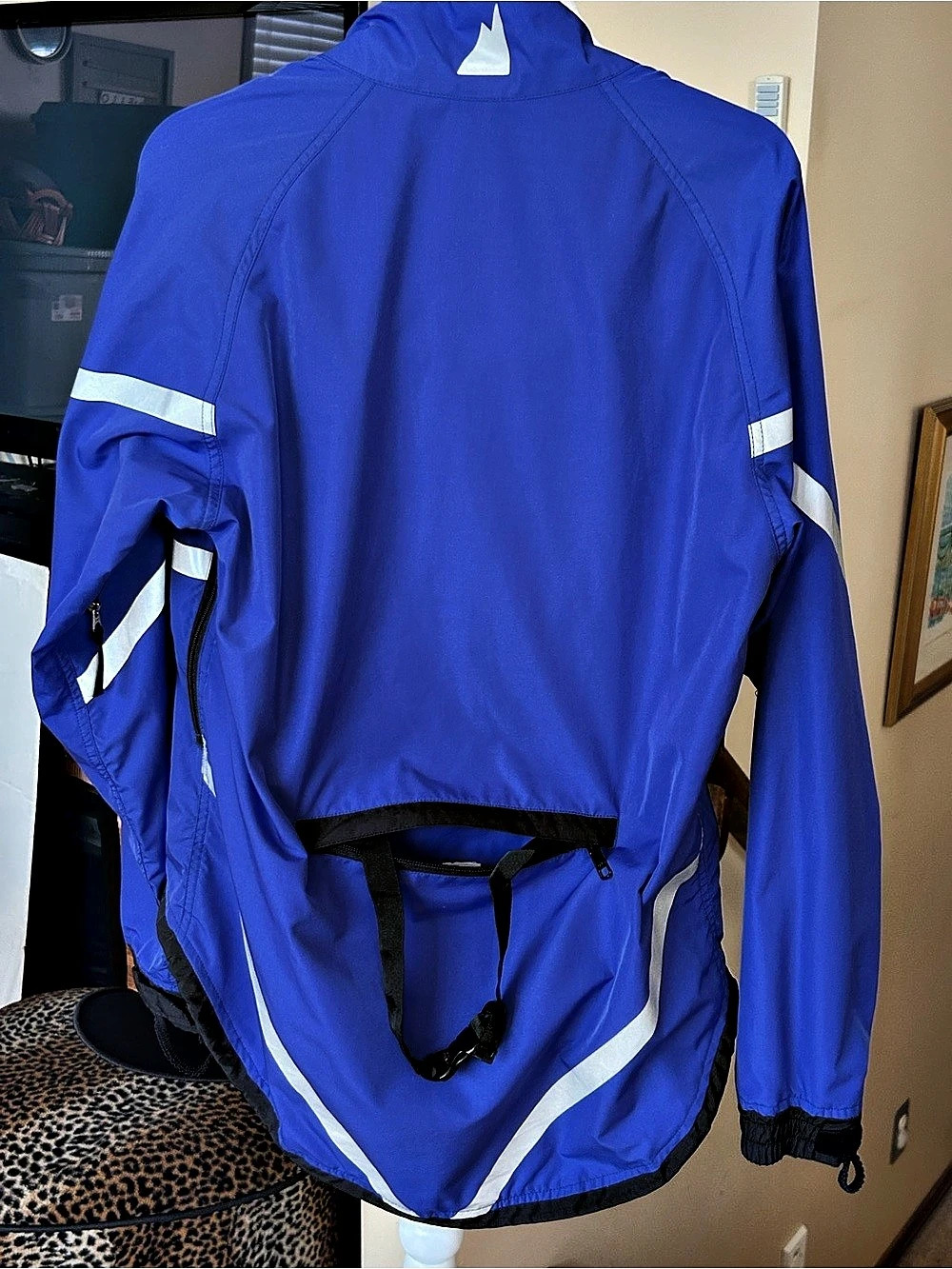 Mountain Equipment Co-op Blue & White Reflective Stripe Jacket Small Cycling/Run